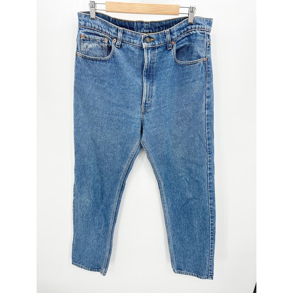 Levis Mens 505 Straight Relaxed Fit Denim Jeans Light Wash Blue 36x30